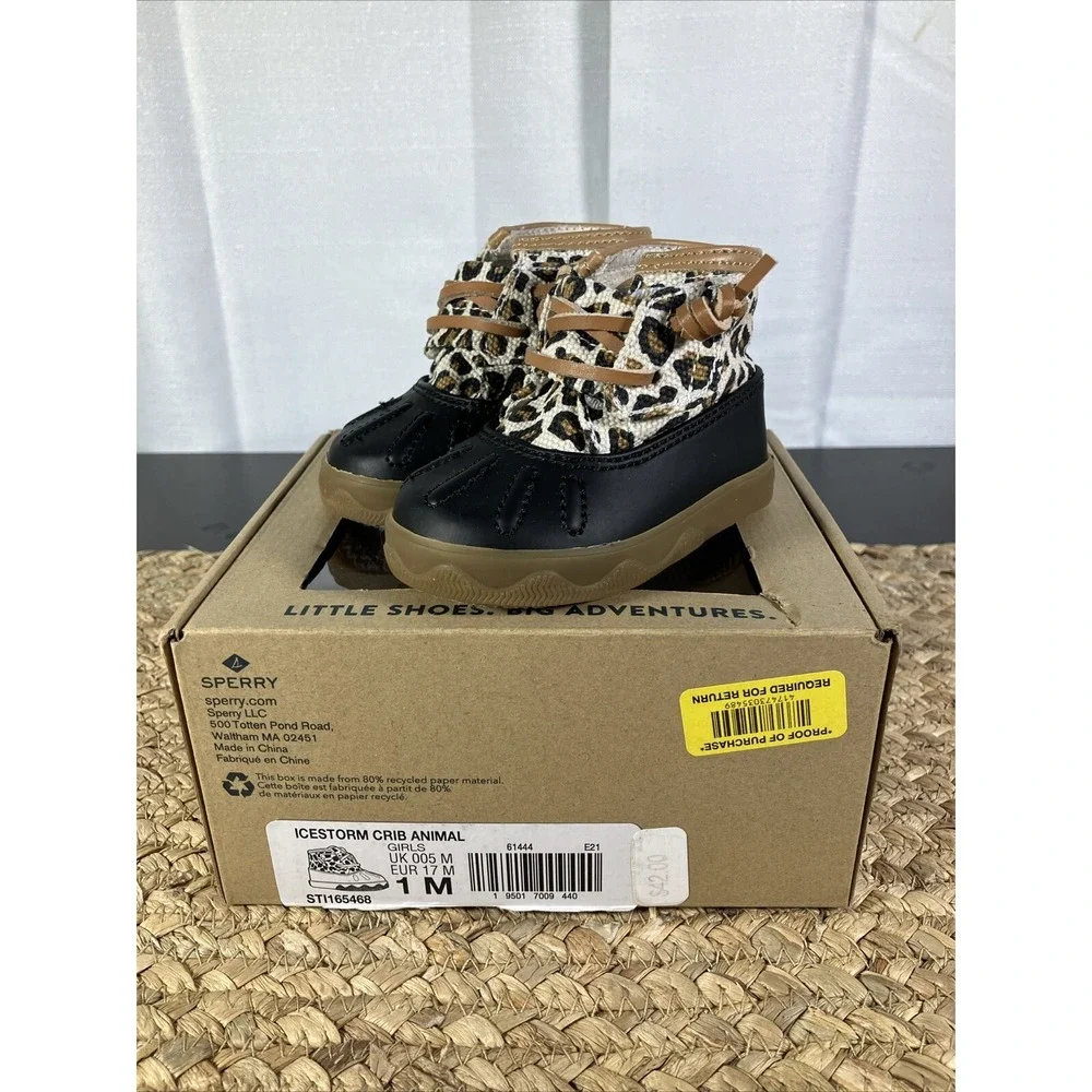 Sperry Quilted Saltwater Duck Boots Animal Multi Sz 1M